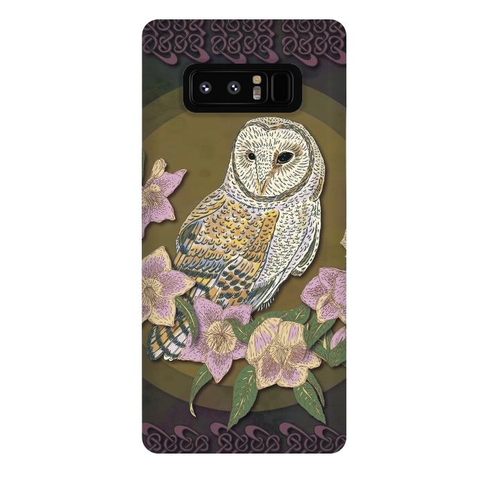 Galaxy Note 8 StrongFit Owl & Hellebore by Lotti Brown