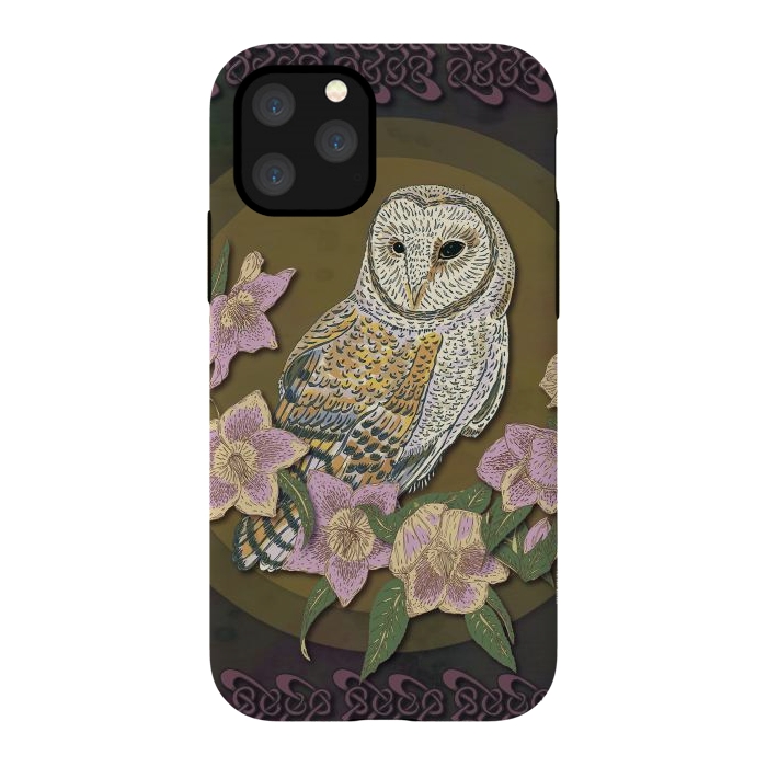 iPhone 11 Pro StrongFit Owl & Hellebore by Lotti Brown
