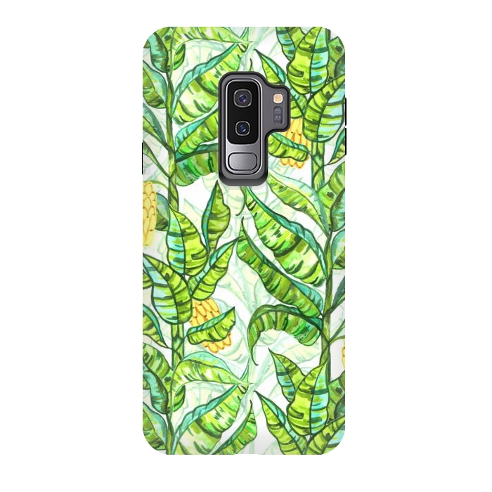 Galaxy S9 plus StrongFit Lush Gouache Banana Trees  by Tigatiga