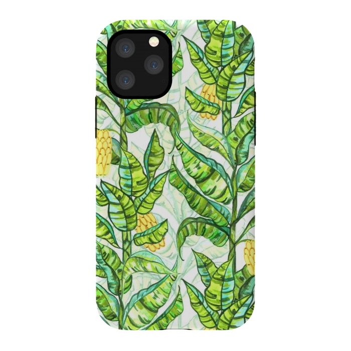 iPhone 11 Pro StrongFit Lush Gouache Banana Trees  by Tigatiga