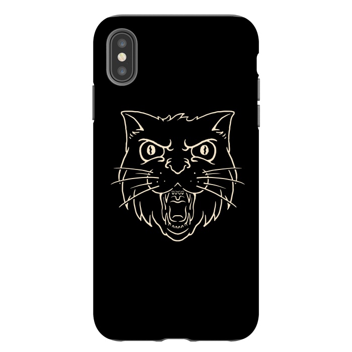 iPhone Xs Max StrongFit Angry Cat by Afif Quilimo