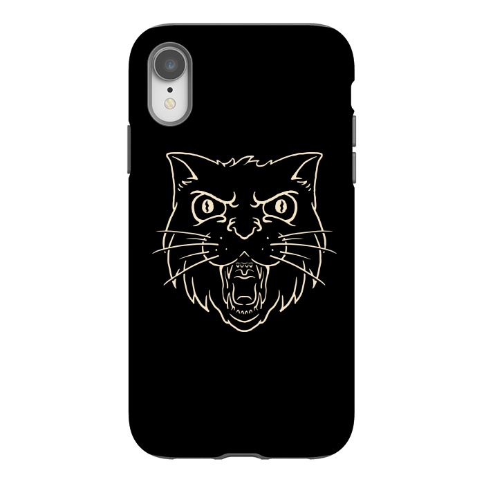 iPhone Xr StrongFit Angry Cat by Afif Quilimo