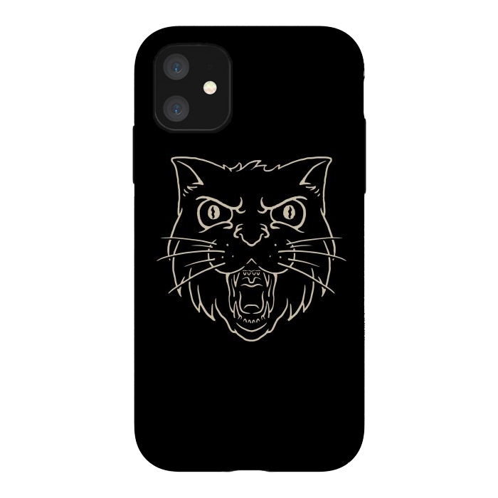 iPhone 11 StrongFit Angry Cat by Afif Quilimo