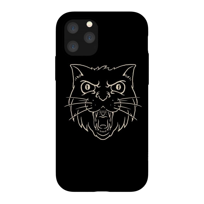 iPhone 11 Pro StrongFit Angry Cat by Afif Quilimo