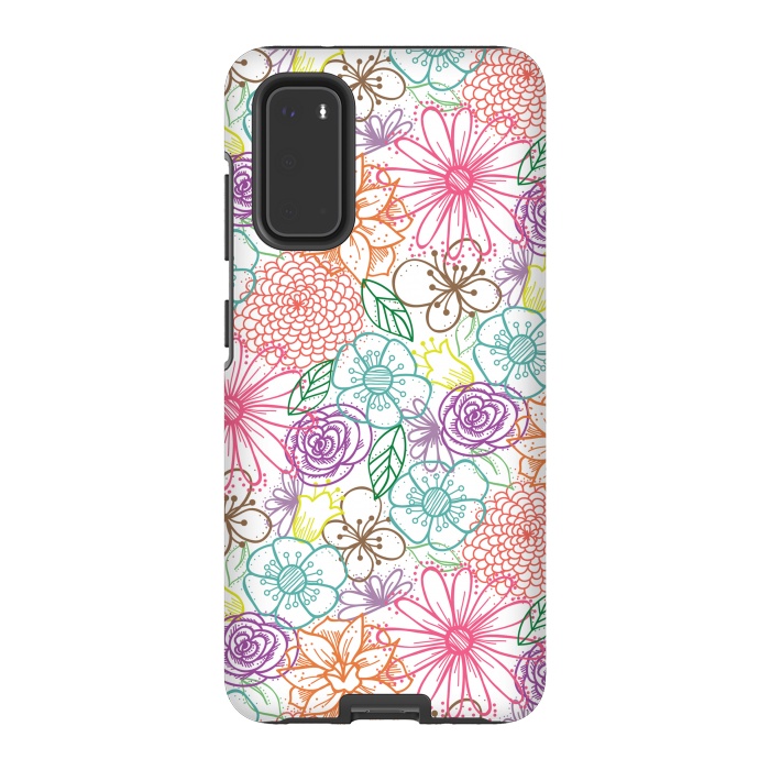 Galaxy S20 StrongFit Bright Floral by TracyLucy Designs