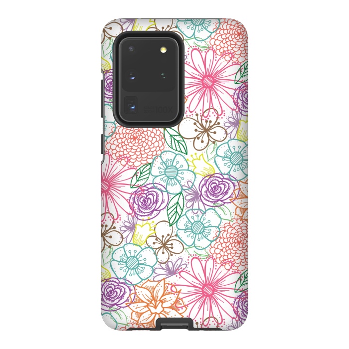 Galaxy S20 Ultra StrongFit Bright Floral by TracyLucy Designs