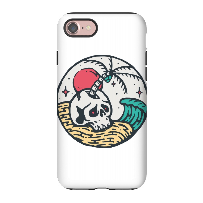 iPhone 7 StrongFit Skull and Beach by Afif Quilimo
