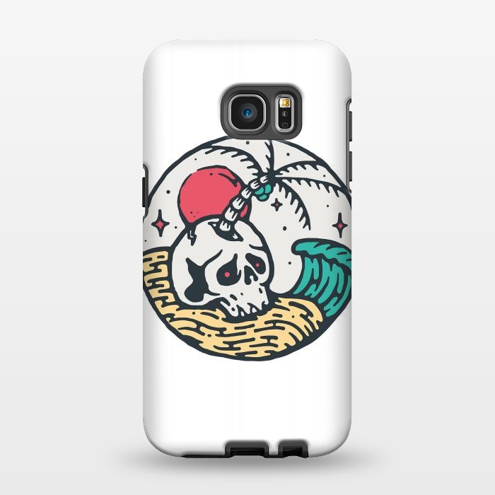 Galaxy S7 EDGE StrongFit Skull and Beach by Afif Quilimo