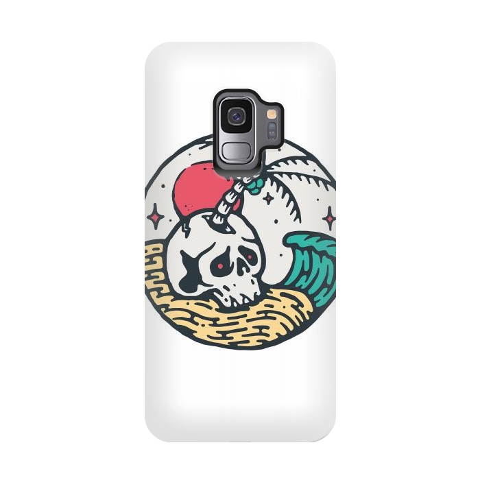 Galaxy S9 StrongFit Skull and Beach by Afif Quilimo