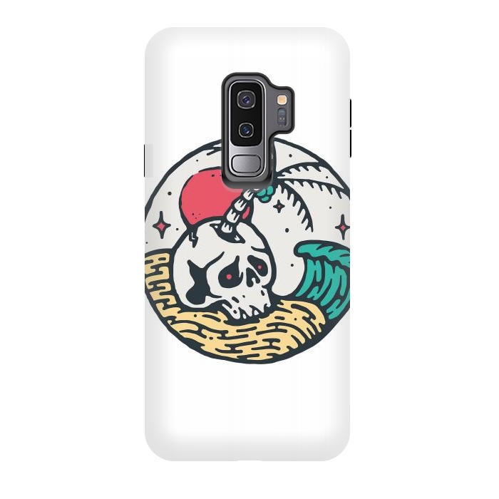 Galaxy S9 plus StrongFit Skull and Beach by Afif Quilimo
