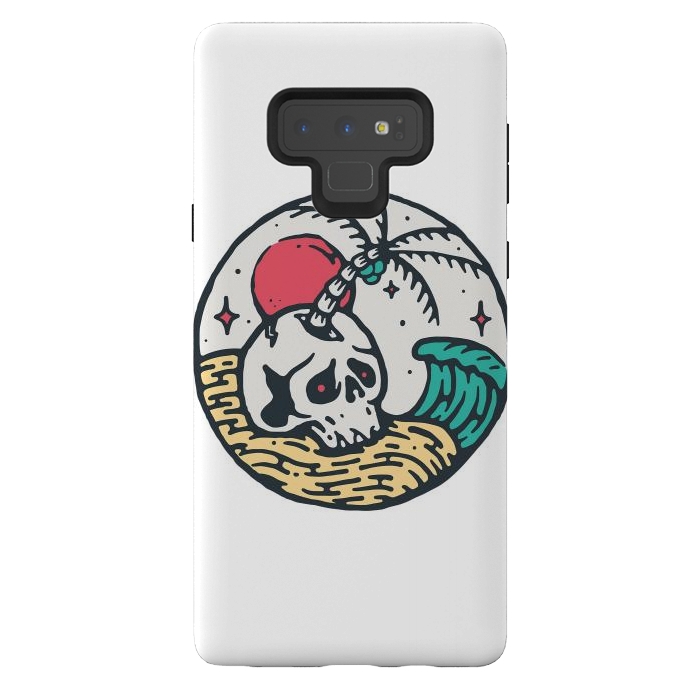 Galaxy Note 9 StrongFit Skull and Beach by Afif Quilimo