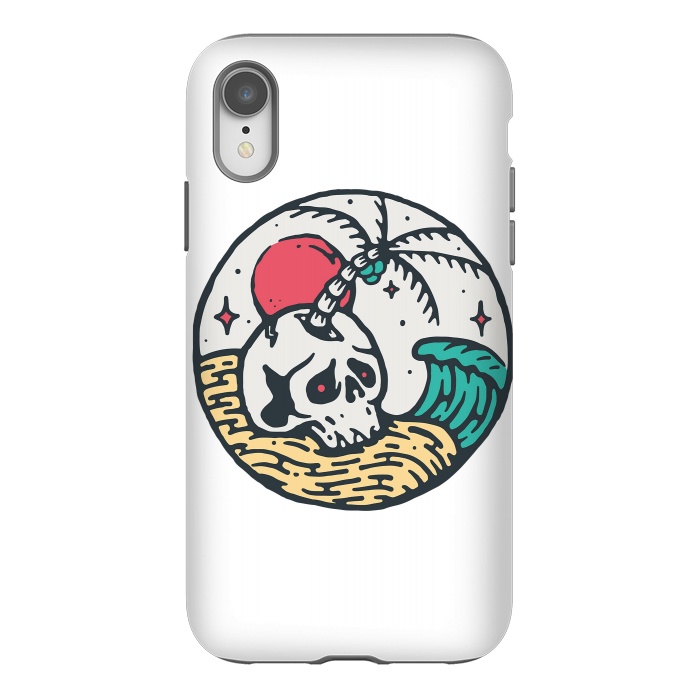 iPhone Xr StrongFit Skull and Beach by Afif Quilimo