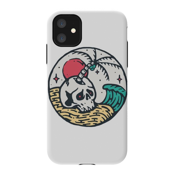 iPhone 11 StrongFit Skull and Beach by Afif Quilimo