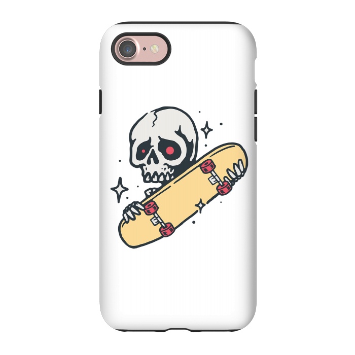 iPhone 7 StrongFit Skull Love Skateboard by Afif Quilimo