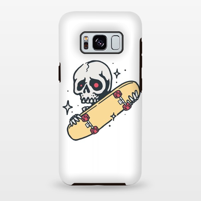 Galaxy S8 plus StrongFit Skull Love Skateboard by Afif Quilimo