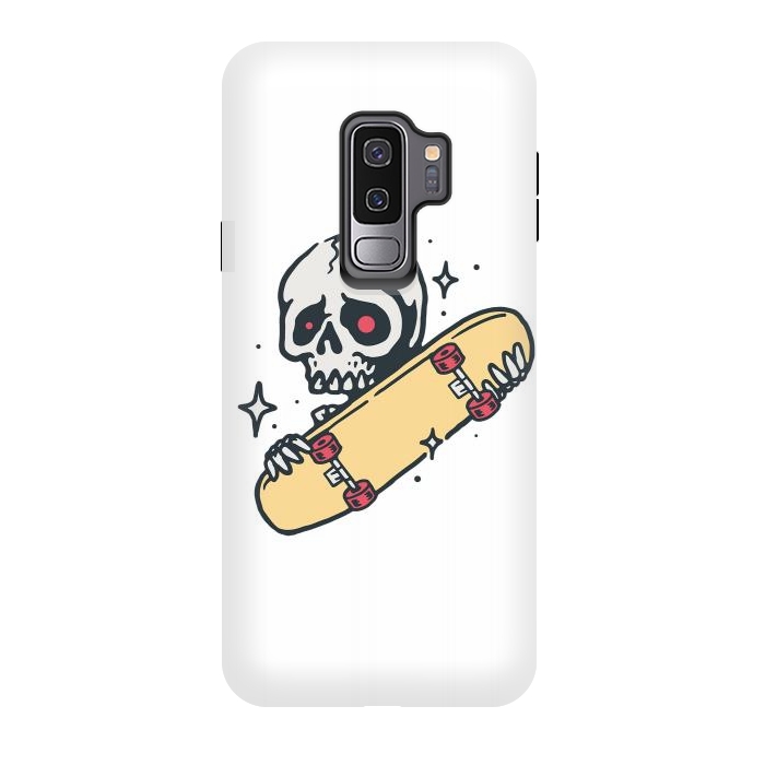 Galaxy S9 plus StrongFit Skull Love Skateboard by Afif Quilimo