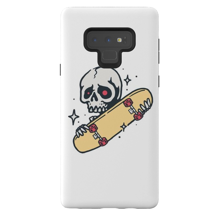 Galaxy Note 9 StrongFit Skull Love Skateboard by Afif Quilimo