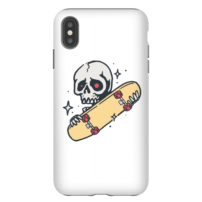 iPhone Xs Max StrongFit Skull Love Skateboard by Afif Quilimo