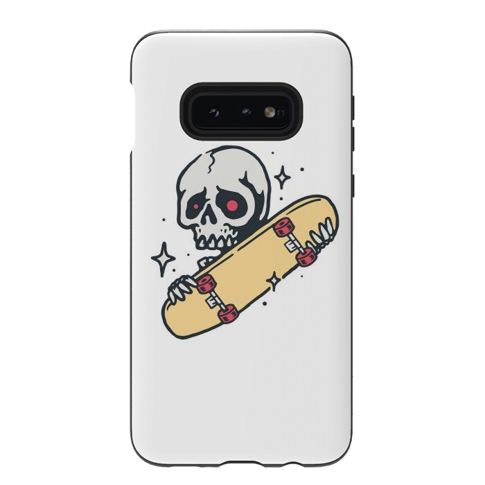 Galaxy S10e StrongFit Skull Love Skateboard by Afif Quilimo
