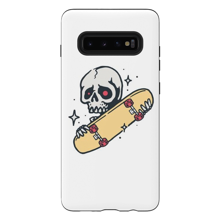 Galaxy S10 plus StrongFit Skull Love Skateboard by Afif Quilimo