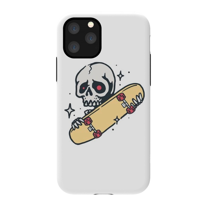 iPhone 11 Pro StrongFit Skull Love Skateboard by Afif Quilimo