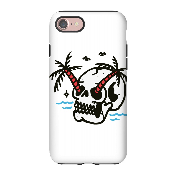 iPhone 7 StrongFit Skull Coconut Trees by Afif Quilimo