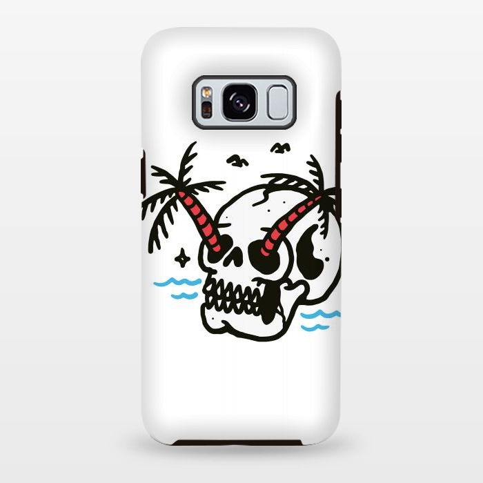 Galaxy S8 plus StrongFit Skull Coconut Trees by Afif Quilimo
