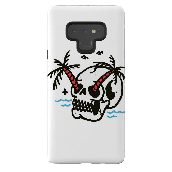 Galaxy Note 9 StrongFit Skull Coconut Trees by Afif Quilimo