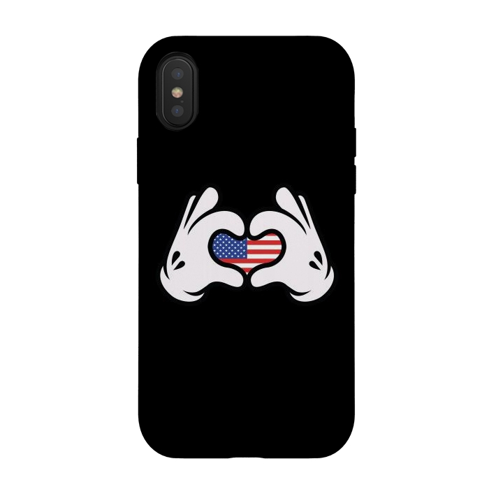 iPhone Xs / X StrongFit Hand Symbol of Love America by Afif Quilimo