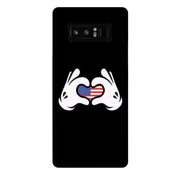 Galaxy Note 8 StrongFit Hand Symbol of Love America by Afif Quilimo