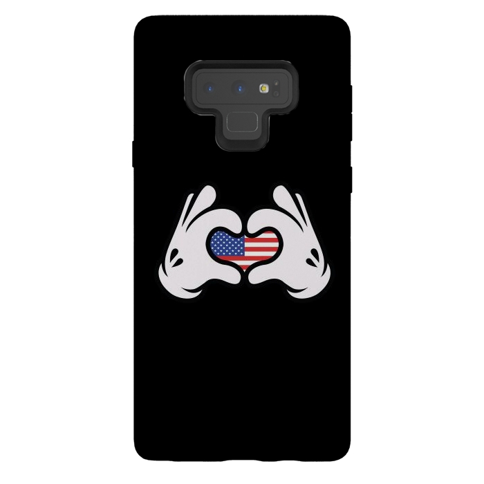 Galaxy Note 9 StrongFit Hand Symbol of Love America by Afif Quilimo