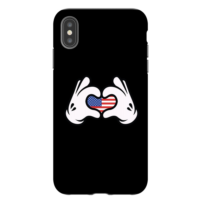 iPhone Xs Max StrongFit Hand Symbol of Love America by Afif Quilimo