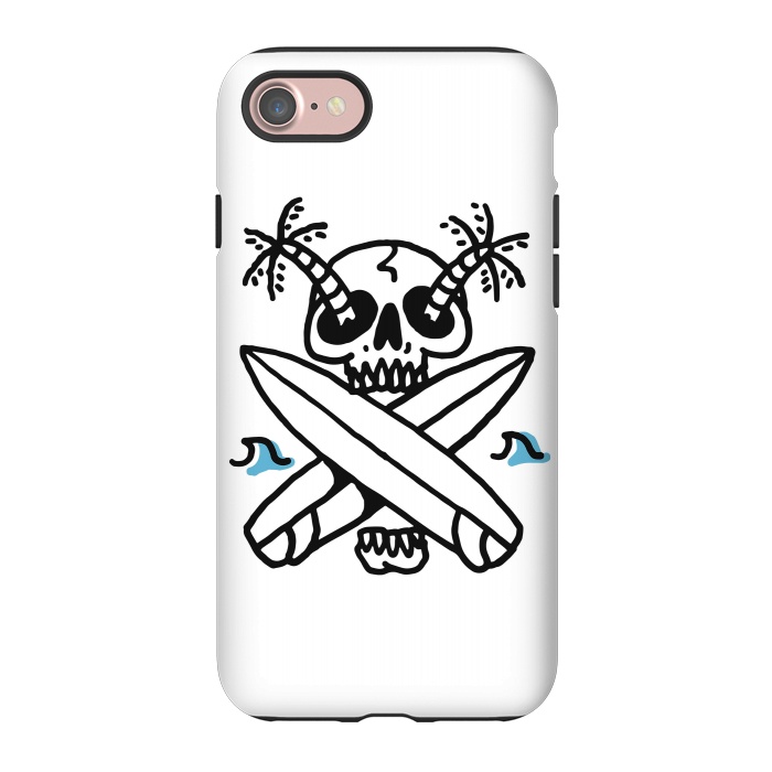 iPhone 7 StrongFit Skull Surf Beach by Afif Quilimo