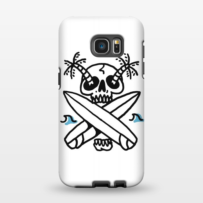 Galaxy S7 EDGE StrongFit Skull Surf Beach by Afif Quilimo