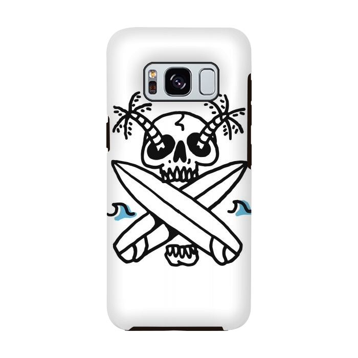 Galaxy S8 StrongFit Skull Surf Beach by Afif Quilimo