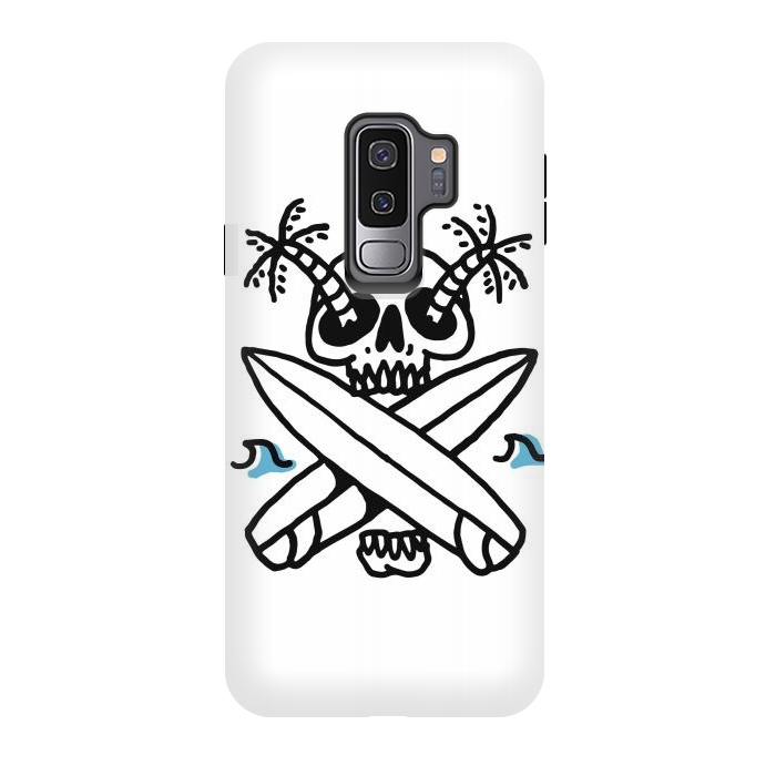 Galaxy S9 plus StrongFit Skull Surf Beach by Afif Quilimo