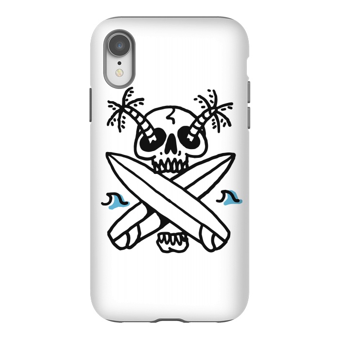 iPhone Xr StrongFit Skull Surf Beach by Afif Quilimo