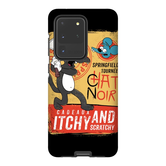 Galaxy S20 Ultra StrongFit Chat Noir Simpsons by Ilustrata