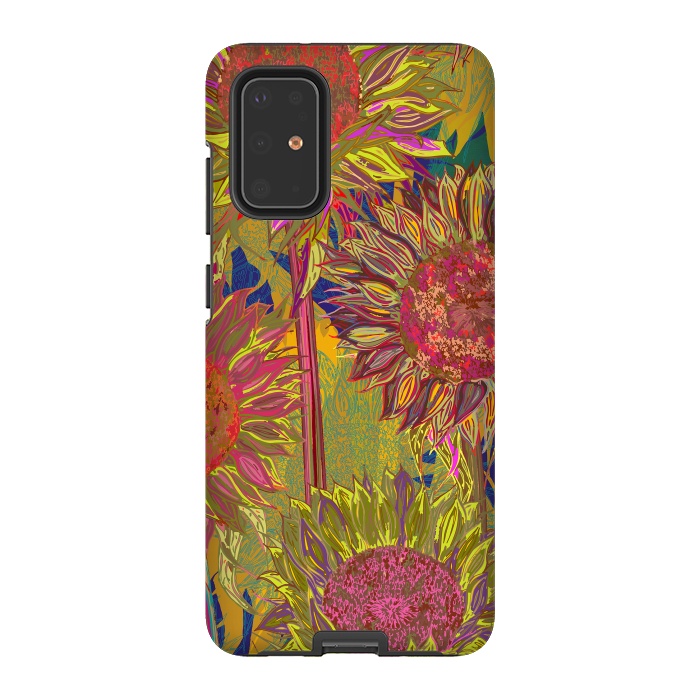 Galaxy S20 Plus StrongFit Sunflowers by Lotti Brown