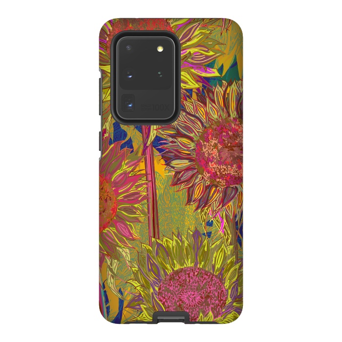 Galaxy S20 Ultra StrongFit Sunflowers by Lotti Brown