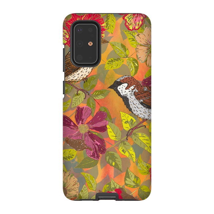 Galaxy S20 Plus StrongFit Sparrow and Wild Rose by Lotti Brown
