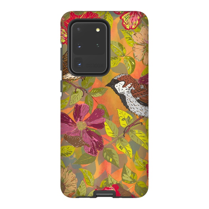 Galaxy S20 Ultra StrongFit Sparrow and Wild Rose by Lotti Brown
