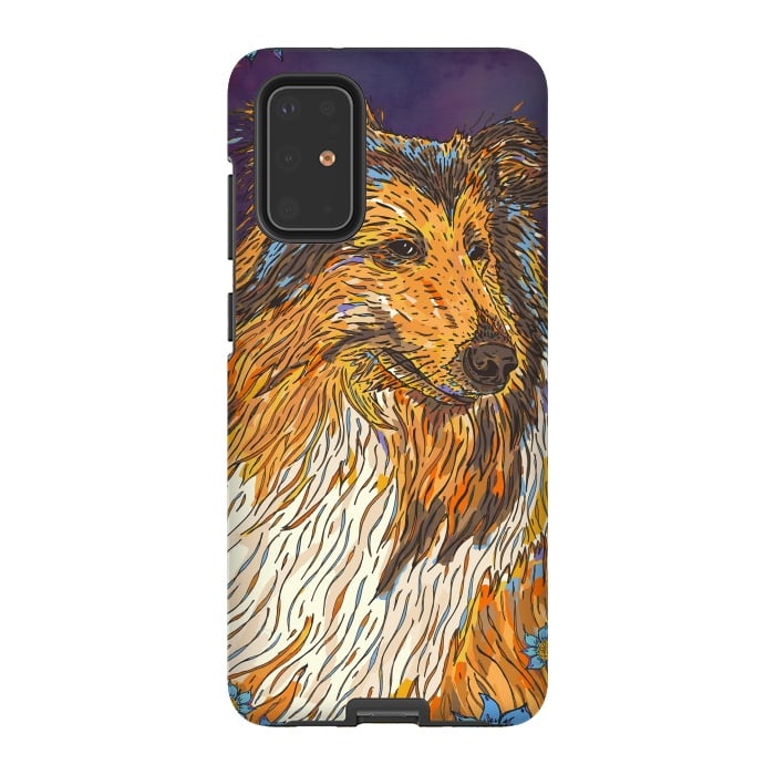 Galaxy S20 Plus StrongFit Rough Collie by Lotti Brown