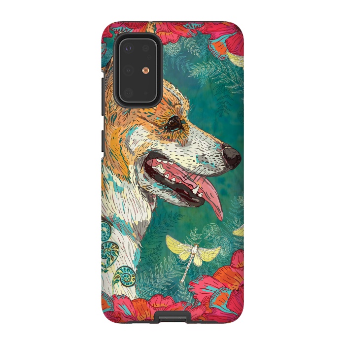 Galaxy S20 Plus StrongFit Corgi and Fairies by Lotti Brown