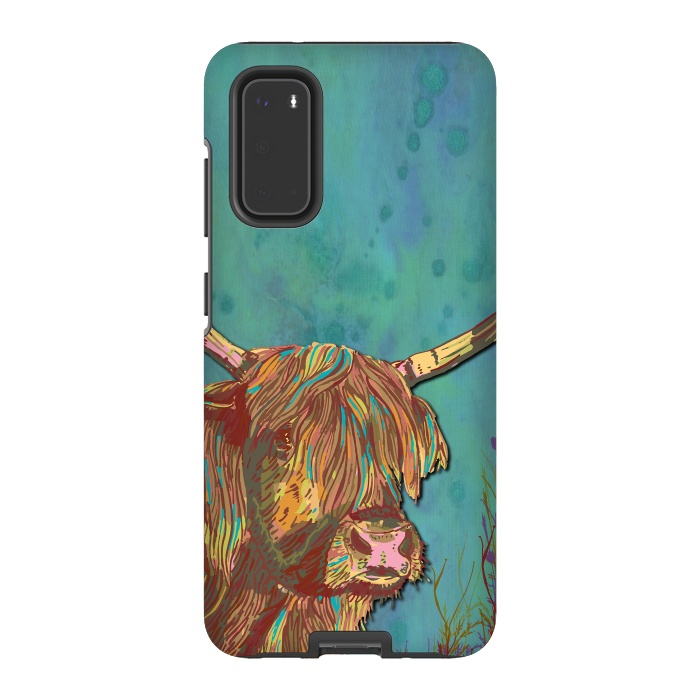 Galaxy S20 StrongFit Highland Cow by Lotti Brown