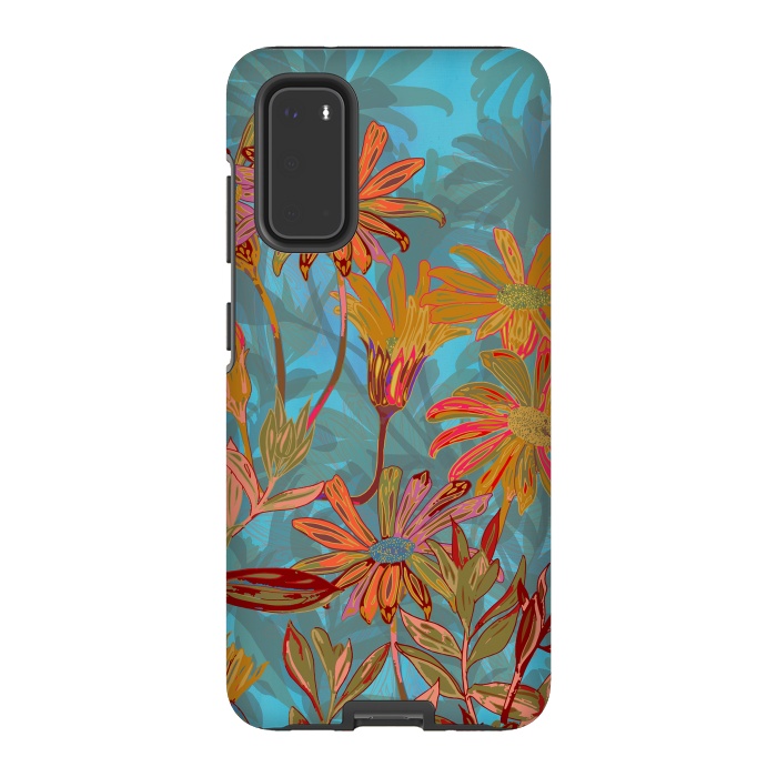 Galaxy S20 StrongFit Fantasy Fall Flowers by Lotti Brown