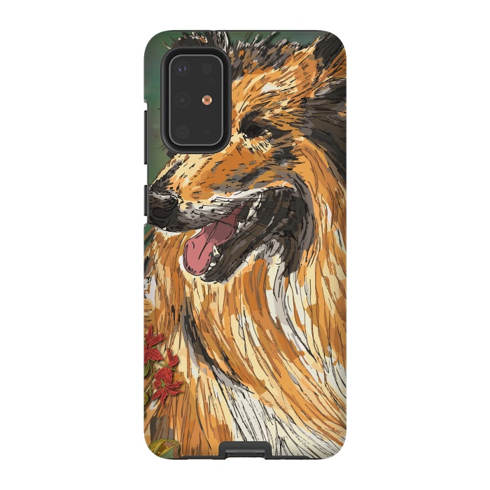 Galaxy S20 Plus StrongFit Rough Collie (Summer) by Lotti Brown