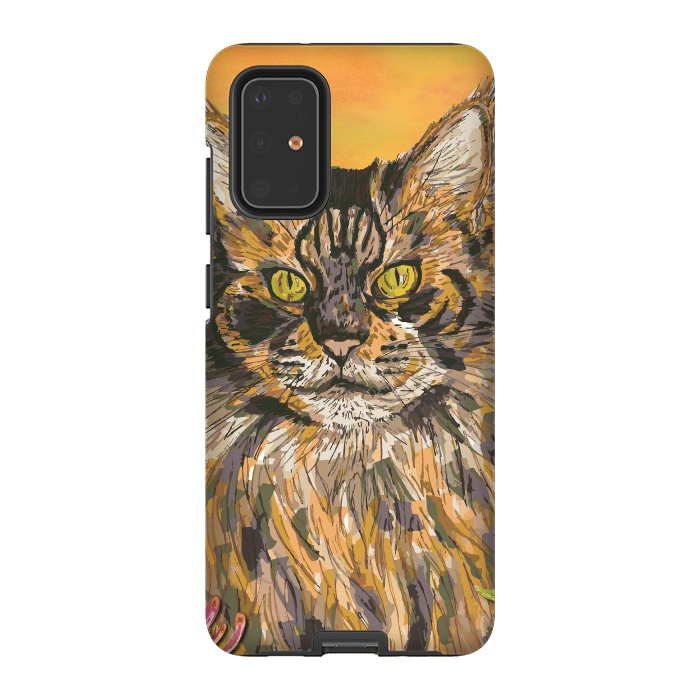 Galaxy S20 Plus StrongFit Maine Coon Cat by Lotti Brown