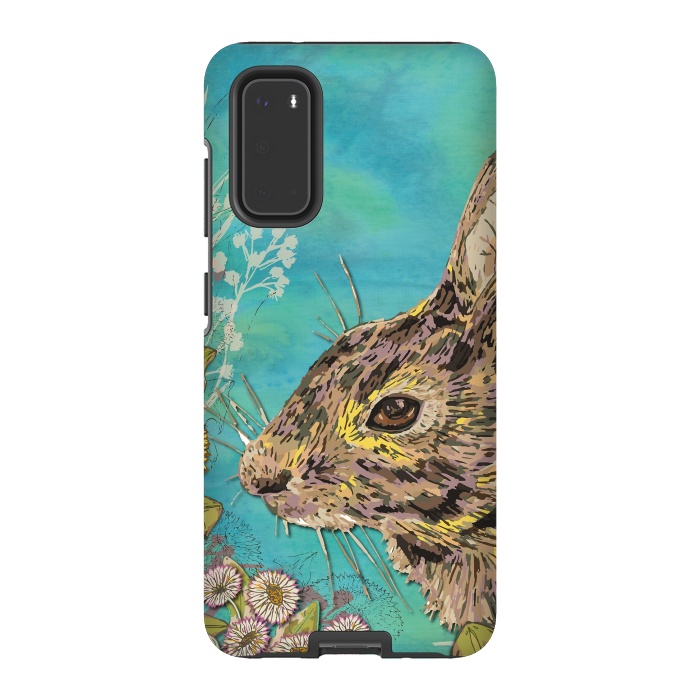 Galaxy S20 StrongFit Rabbit and Daisies by Lotti Brown
