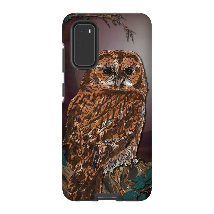 Galaxy S20 StrongFit Tawny Owl - Mistress of the Night by Lotti Brown